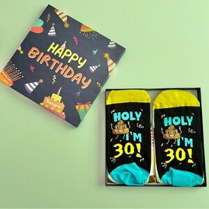 30th Birthday Socks Gift With Box‎ Unisex Crew Length Socks